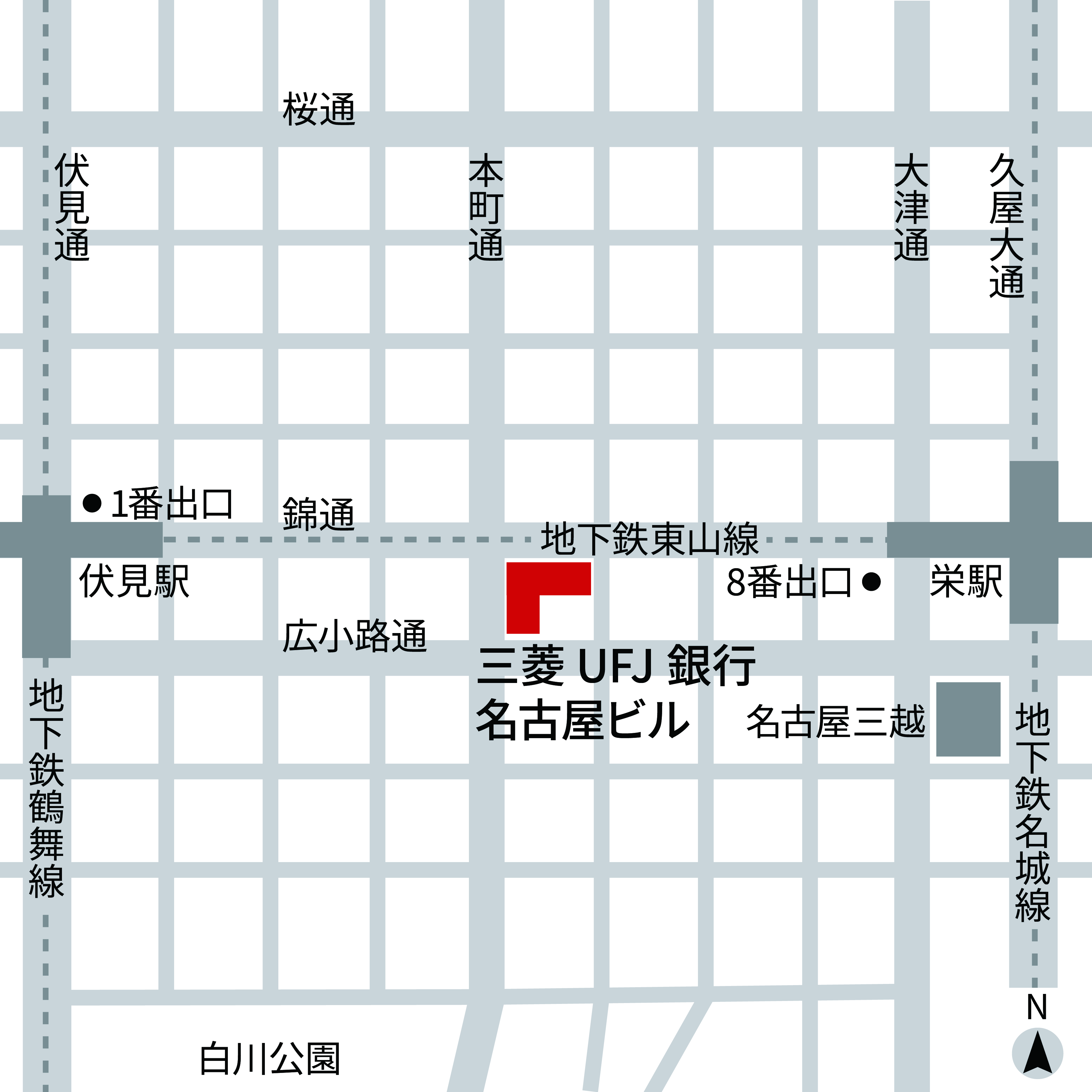 地図　三菱UFJ銀行名古屋ビル