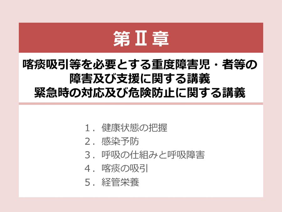 喀痰吸引等研修テキスト 第三号研修（特定の者対象） PPTスライド第2章 (35.3MB)