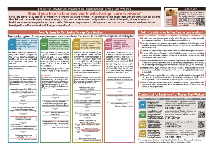 Leaflet for Care Service Providers on Employment of Foreign Care Workers (English version)